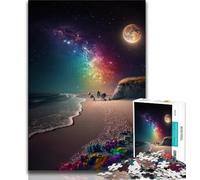Puzzle da 1000 pezzi per adolescenti e adulti colorati puzzle di spiaggia cosmica per adolescenti regalo divertente e attività per la casa giocattolo per i giorni di pioggia 38x26cm