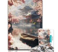 Puzzle da 1000 pezzi per adolescenti e adulti con paesaggio di fiori di ciliegio,puzzle da 1000 pezzi,antistress,per ammazzare il tempo durante le vacanze,lista dei desideri con Babbo Natale (38x26cm)