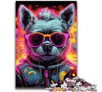Puzzle da 1000 pezzi per adolescenti e adulti, cucciolo hip hop, 1000 pezzi per adulti, antistress, per ammazzare il tempo durante le vacanze, interazione genitore-figlio (50x75cm)