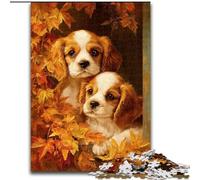 Puzzle da 1000 pezzi per adolescenti e adulti, cucciolo tra le foglie cadute, giocattoli, giochi educativi, decorazione murale antistress (dimensioni 26x38cm)