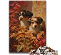 Puzzle da 1000 pezzi per adolescenti e adulti Cucciolo tra le foglie cadute Giochi divertenti per famiglie Regali per amici e parenti per età 14+ 26X38CM