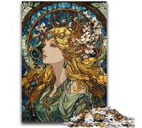Puzzle da 1000 pezzi per adolescenti e adulti, Dea delle vetrate, sfida difficile e antistress, ideale come regalo per tutta la famiglia, 50x75cm
