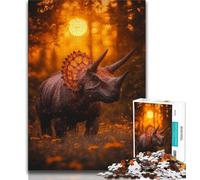 Puzzle da 1000 pezzi per adolescenti e adulti, dinosauri, sfida difficile antistress, ideale come regalo per tutta la famiglia (38x26cm)