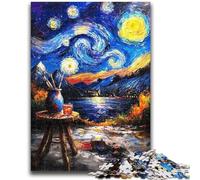 Puzzle da 1000 pezzi per adolescenti e adulti "Dipingere sotto il cielo notturno",puzzle da 1000 pezzi,per ammazzare il tempo durante le vacanze,con pezzi completamente interconnessi e
