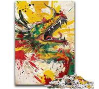 Puzzle da 1000 pezzi per adolescenti e adulti, dipinto a olio di drago cinese, per età pari o superiore a 14 anni, decorazione per la casa come regalo per tutta la famiglia e gli amici, 26x38cm