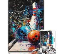 Puzzle da 1000 pezzi per adolescenti e adulti dipinto di palla da bowling puzzle da 1000 pezzi gioco stimolante giocattoli decorazione da parete regali unici per compleanno e Natale 26x38cm