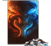 Puzzle da 1000 pezzi per adolescenti e adulti, drago di ghiaccio e di fuoco, sfida difficile antistress, regali di Babbo Natale segreto (dimensioni 50x75cm)