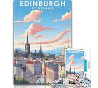 Puzzle da 1000 pezzi per adolescenti e adulti, Edimburgo, Scozia, giocattoli, giochi educativi, antistress, lista dei desideri con Babbo Natale, 38x26cm