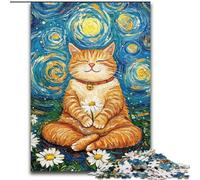 Puzzle da 1000 pezzi per adolescenti e adulti, gatto in meditazione, aiuta il cervello a esercitare i giocattoli avvincenti per coltivare la pazienza e migliorare la memoria (dimensioni 26x38cm)
