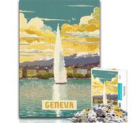 Puzzle da 1000 pezzi per adolescenti e adulti Ginevra, sfida difficile antistress, ideale come regalo per tutta la famiglia (75x50cm)