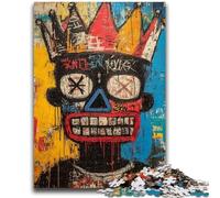 Puzzle da 1000 pezzi per adolescenti e adulti, giocattoli a forma di teschio in stile Basquiat, giochi educativi, decorazioni per la casa e regali unici antistress, 26x38cm