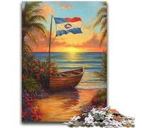 Puzzle da 1000 pezzi per adolescenti e adulti, giocattoli e giochi educativi a tema canoa sul lago, antistress, adatti per la decorazione della scrivania, 26x38cm