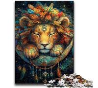 Puzzle da 1000 pezzi per adolescenti e adulti Gioco educativo per famiglie con acchiappasogni a forma di leone Ideale come regalo per tutta la famiglia, dai 14 anni in su, 26x38cm