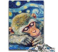 Puzzle da 1000 pezzi per adolescenti e adulti, gioco educativo per famiglie con cielo notturno e scimmie, ideale come regalo per tutta la famiglia dai 14 anni in su, 26x38cm