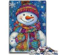 Puzzle da 1000 pezzi per adolescenti e adulti, gioco rompicapo a tema pupazzo di neve invernale, gioco educativo per compleanni e Natale, per bambini dai 14 anni in su, 26x38cm