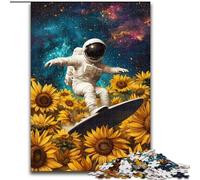 Puzzle da 1000 pezzi per adolescenti e adulti, girasole, astronauta, giocattoli, giochi educativi, decorazione murale antistress (dimensioni 26x38cm)