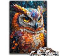 Puzzle da 1000 pezzi per adolescenti e adulti, gufo misterioso, antistress, sfida difficile, adatto per la decorazione della scrivania, 26x38cm