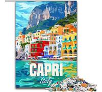 Puzzle da 1000 pezzi per adolescenti e adulti Isola di Capri Italia, giochi educativi, decorazione per la casa, adatti per la decorazione del desktop, 50x75cm