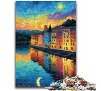 Puzzle da 1000 pezzi per adolescenti e adulti, Italia sotto il cielo notturno, antistress, per ammazzare il tempo in casa, lista dei desideri con Babbo Natale, 50x75cm