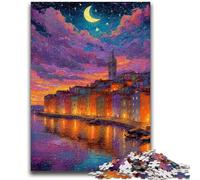 Puzzle da 1000 pezzi per adolescenti e adulti, Italia sotto il cielo notturno, antistress, sfida difficile, adatto per la decorazione della scrivania, 26x38cm
