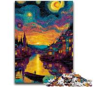 Puzzle da 1000 pezzi per adolescenti e adulti, Italia sotto il cielo notturno, design vivace e unico, esperienza di puzzle rilassante e stimolante, 50x75cm