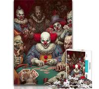 Puzzle da 1000 pezzi per adolescenti e adulti Joker che gioca a poker, per ammazzare il tempo durante le vacanze, con poster abbinato e foglio di quiz 75x50cm