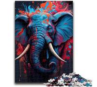 Puzzle da 1000 pezzi per adolescenti e adulti, "L'elefante grazioso", difficile da completare ma divertente e umoristico, regalo di compleanno, regali, arte murale 50x75cm