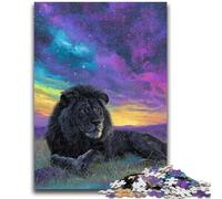 Puzzle da 1000 pezzi per adolescenti e adulti Leone sulla prateria per bambini dai 14 anni in su Interessanti regali per ridurre lo stress per amici e familiari 50x75cm