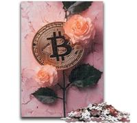 Puzzle da 1000 pezzi per adolescenti e adulti, logo Bitcoin, 1000 pezzi per adulti, ideali come regalo per tutta la famiglia dai 14 anni in su (26x38cm)
