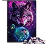 Puzzle da 1000 pezzi per adolescenti e adulti Lupo e Terra, allena il tuo cervello e le tue mani, regali di compleanno unici per bambini dai 14 anni in su (dimensioni 26x38cm)