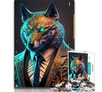 Puzzle da 1000 pezzi per adolescenti e adulti lupo manager in abito 1000 pezzi per adulti antistress per ammazzare il tempo durante le vacanze interazione genitore-figlio 75x50cm