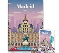 Puzzle da 1000 pezzi per adolescenti e adulti Madrid, sfida difficile antistress, ideale come regalo per tutta la famiglia (75x50cm)