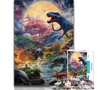 Puzzle da 1000 pezzi per adolescenti e adulti, mondo dei dinosauri, gioco stimolante e gioco educativo per famiglie, per compleanni e Natale, 75x50cm