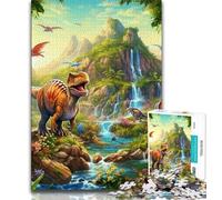 Puzzle da 1000 pezzi per adolescenti e adulti, mondo dei dinosauri, sfida difficile antistress, ideale come regalo per tutta la famiglia, 38x26cm