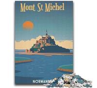 Puzzle da 1000 pezzi per adolescenti e adulti Mont Saint Michel Difficile da completare ma divertente e umoristico Regalo di compleanno, regali, arte murale (dimensioni 38x52cm)