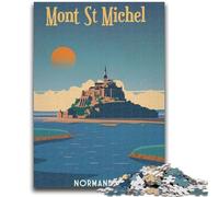 Puzzle da 1000 pezzi per adolescenti e adulti Mont Saint Michel Difficile da completare ma divertente e umoristico Regalo di compleanno, regali, arte murale (dimensioni 38x26cm)
