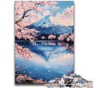 Puzzle da 1000 pezzi per adolescenti e adulti Monte Fuji, Giappone, antistress, per ammazzare il tempo, lista dei desideri con Babbo Natale, 26x38cm