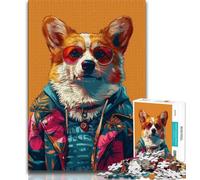 Puzzle da 1000 pezzi per adolescenti e adulti, motivo: cane alla moda, per gioco educativo, collezione di artisti di giocattoli, belle arti, 75x50cm