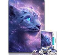 Puzzle da 1000 pezzi per adolescenti e adulti, motivo: leopardo delle nevi fantasy, gioco educativo per famiglie, decorazione da parete, regali unici per compleanno e Natale (75x50cm)