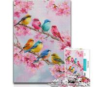 Puzzle da 1000 pezzi per adolescenti e adulti motivo: mondo di fiori e uccelli per ammazzare il tempo durante le vacanze con pezzi completamente interconnessi e di forma casuale 75x50cm