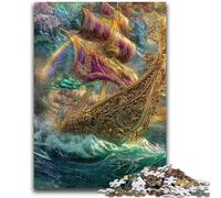 Puzzle da 1000 pezzi per adolescenti e adulti, nave pirata, giocattoli per l'intrattenimento in famiglia, gioco educativo per compleanni e Natale, per età 14+, 50x75cm