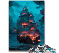 Puzzle da 1000 pezzi per adolescenti e adulti Nave pirata per bambini dai 14 anni in su Interessanti regali antistress per amici e familiari 50x75cm