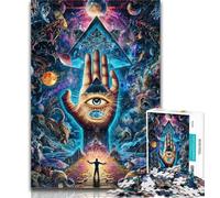 Puzzle da 1000 pezzi per adolescenti e adulti, occhio psichedelico, puzzle da 1000 pezzi, gioco per famiglie, antistress, sfida difficile, adatto alle coppie, 50x75cm