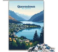 Puzzle da 1000 pezzi per adolescenti e adulti, paesaggio di Queenstown, Nuova Zelanda, gioco intellettuale giocattolo che rafforza l'amore tra coppie dai 14 anni in su, 26x38cm