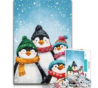 Puzzle da 1000 pezzi per adolescenti e adulti, pinguini in inverno, sfida difficile antistress, ideale come regalo per tutta la famiglia (75x50cm)