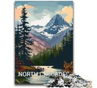 Puzzle da 1000 pezzi per adolescenti e adulti,poster del Parco nazionale North Cascades,giocattolo educativo antistress,interazione genitore-figlio per bambini dai 14 anni in su (dimensioni 38x52cm)
