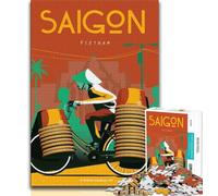 Puzzle da 1000 pezzi per adolescenti e adulti, poster di Saigon, Vietnam, design vivace e unico, esperienza di gioco rilassante e stimolante (38x26cm)