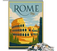 Puzzle da 1000 pezzi per adolescenti e adulti, poster di viaggio di Roma, Italia, adatto a persone dai 14 anni in su, giochi educativi, regali di Babbo Natale segreto, 26x38cm