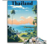 Puzzle da 1000 pezzi per adolescenti e adulti, poster di viaggio in Thailandia, gioco intellettuale giocattolo che rafforza l'amore tra coppie dai 14 anni in su, 75x100cm