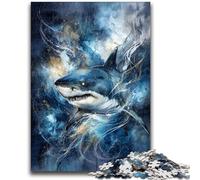 Puzzle da 1000 pezzi per adolescenti e adulti, potenti giocattoli per nuotare con gli squali, giochi educativi antistress, adatti per la decorazione del desktop, 26x38cm